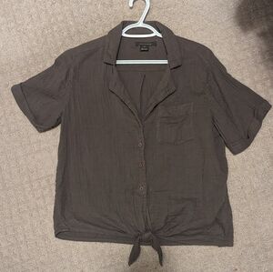 French Connection Khaki Poplin Shirt
